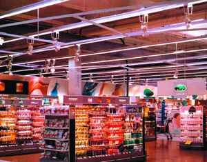 Oświetlenie supermarketów - akcentujace